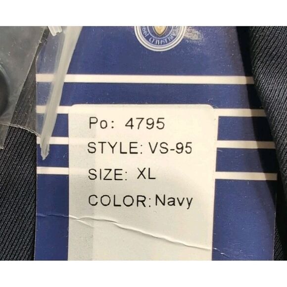 Gioberti Lined Men XL Navy Blue 5-Button Formal Suit Vest VS95 with Real Pockets - Picture 6 of 8